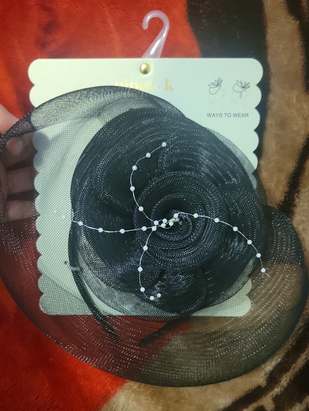 Piper K  black Colored Headband/clip Fascinator Combo